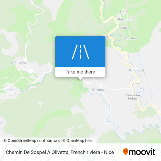 Chemin De Sospel À Olivetta map