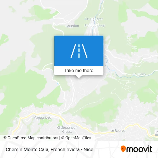 Chemin Monte Cala map