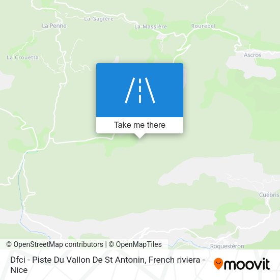 Dfci - Piste Du Vallon De St Antonin map