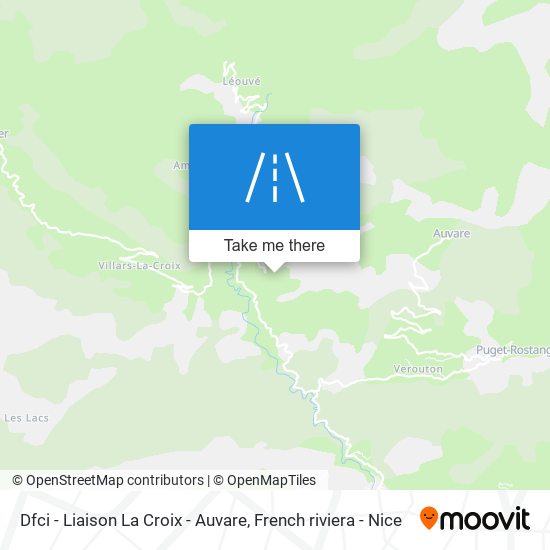 Dfci - Liaison La Croix - Auvare map