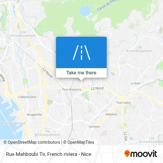 Mapa Rue Mahboubi Tir