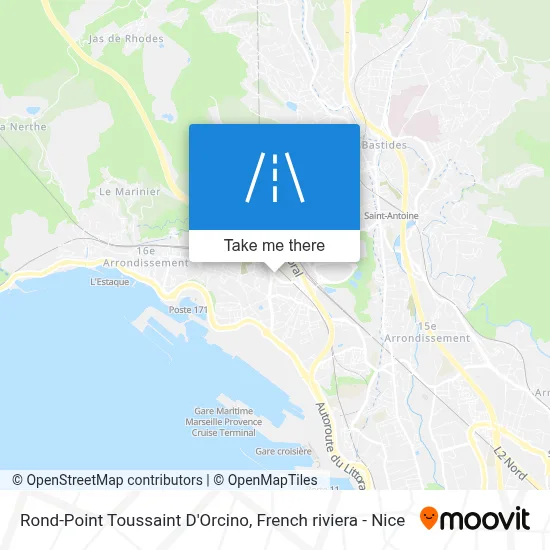 Mapa Rond-Point Toussaint D'Orcino