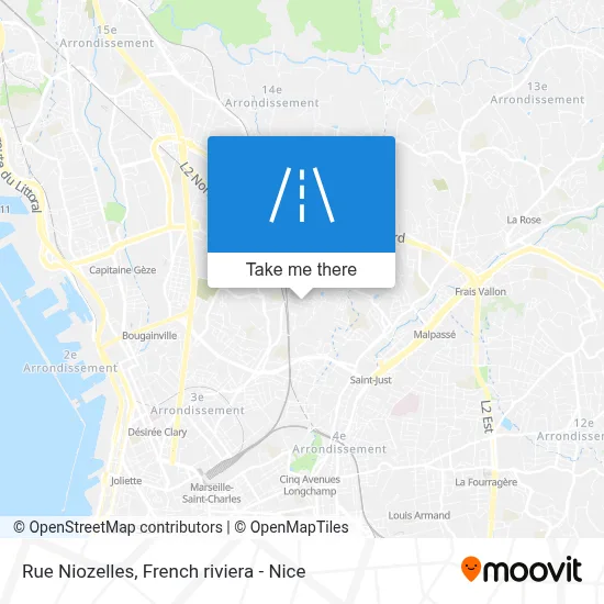 Rue Niozelles map