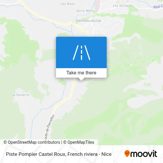 Piste Pompier Castel Roux map