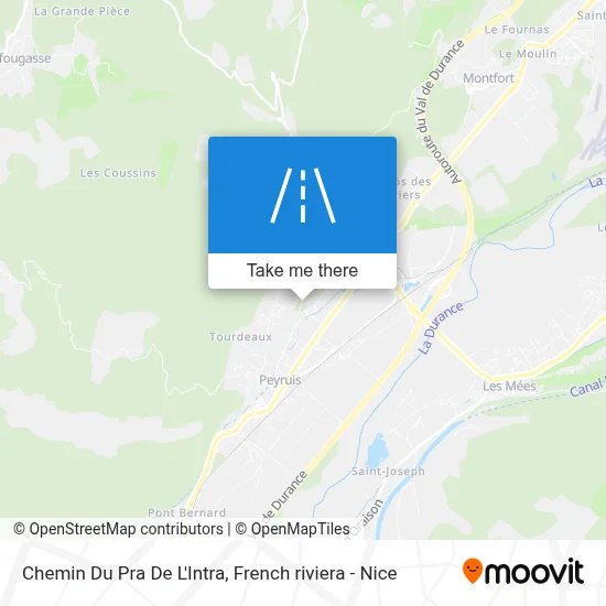 Chemin Du Pra De L'Intra map