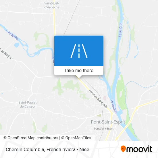 Chemin Columbia map