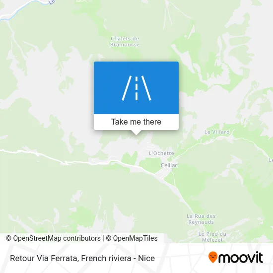 Retour Via Ferrata map