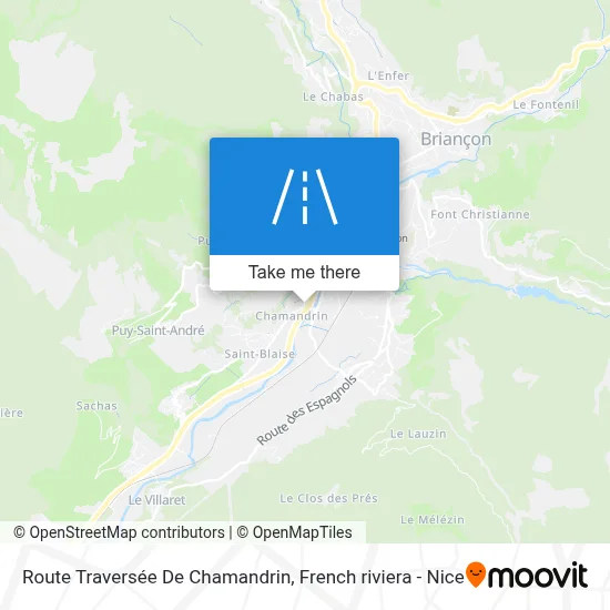 Route Traversée De Chamandrin map