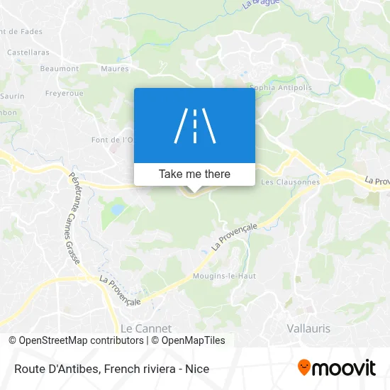 Route D'Antibes map