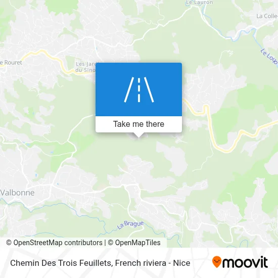 Chemin Des Trois Feuillets map