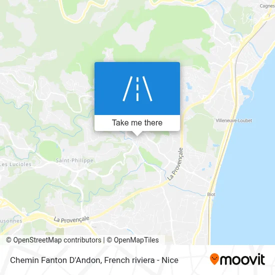 Chemin Fanton D'Andon map