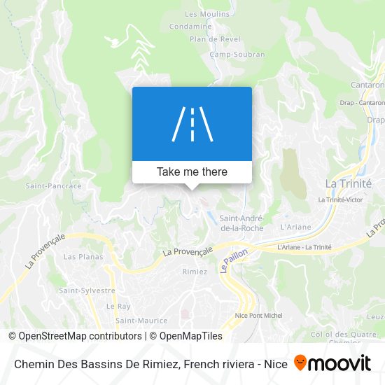Chemin Des Bassins De Rimiez map