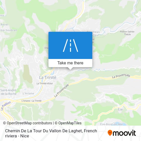 Chemin De La Tour Du Vallon De Laghet map