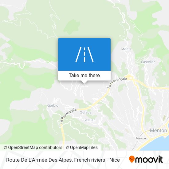 Route De L'Armée Des Alpes map