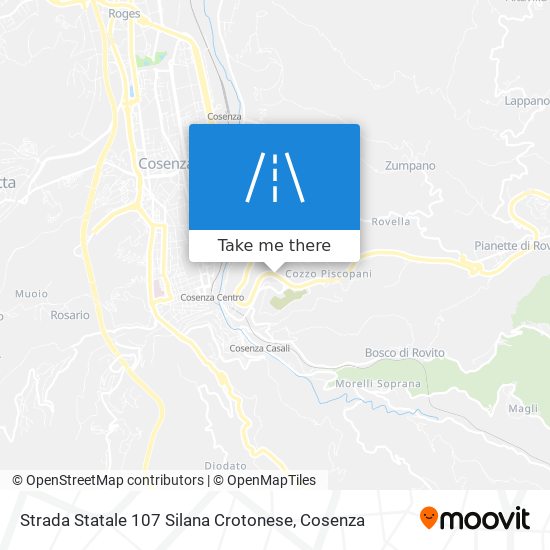 Strada Statale 107 Silana Crotonese map