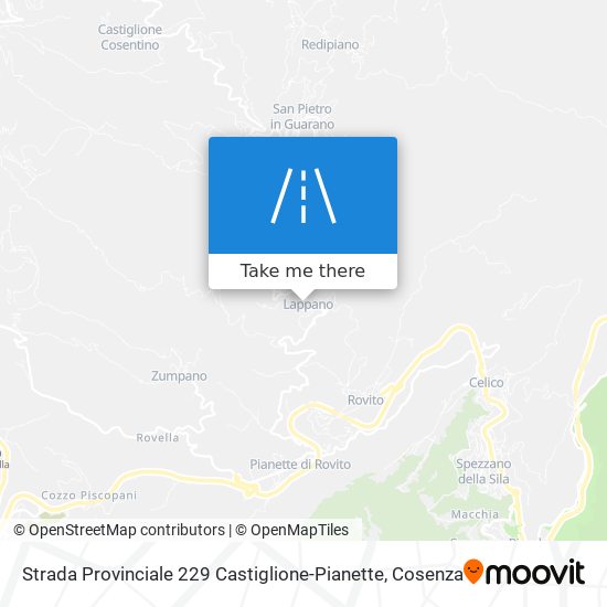 Strada Provinciale 229 Castiglione-Pianette map