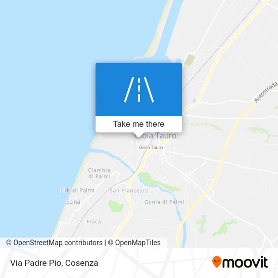 Via Padre Pio map
