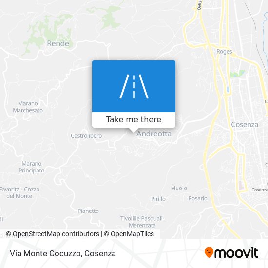 Via Monte Cocuzzo map