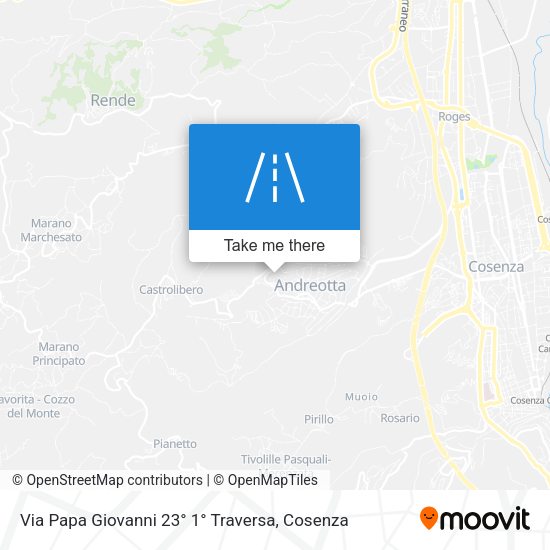 Via Papa Giovanni 23° 1° Traversa map