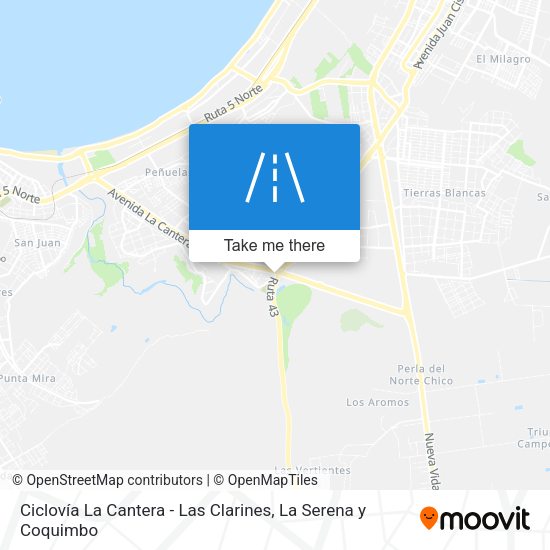 Mapa de Ciclovía La Cantera - Las Clarines