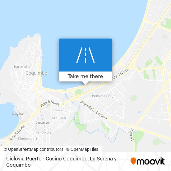 Ciclovía Puerto - Casino Coquimbo map