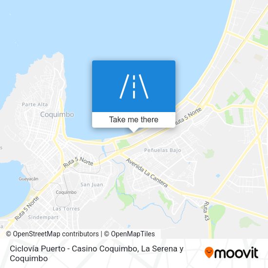 Ciclovía Puerto - Casino Coquimbo map