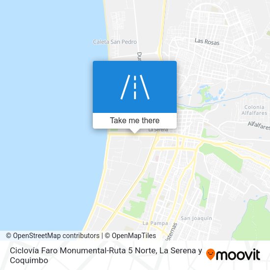 Ciclovía Faro Monumental-Ruta 5 Norte map