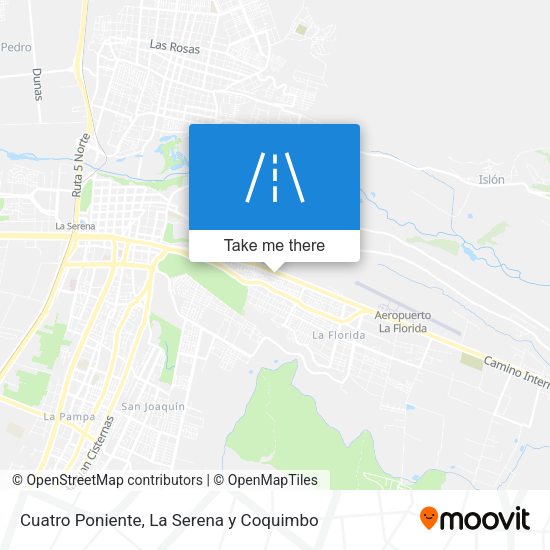 Cuatro Poniente map