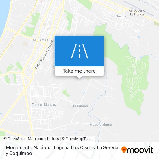 Mapa de Monumento Nacional Laguna Los Cisnes