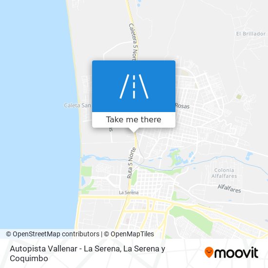 Mapa de Autopista Vallenar - La Serena