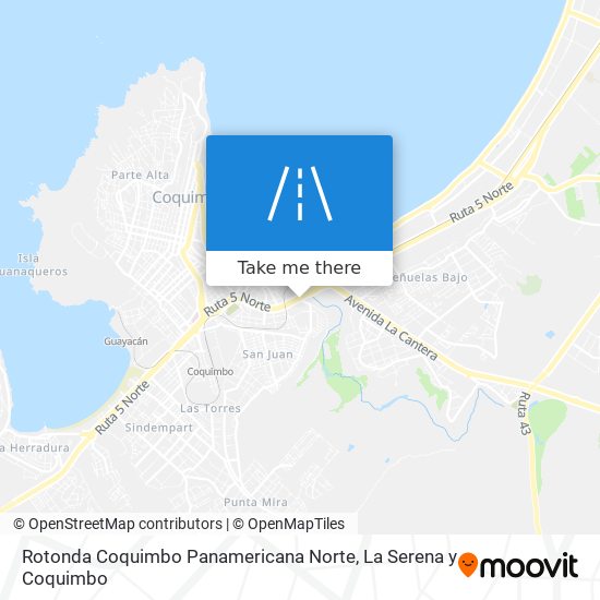 Mapa de Rotonda Coquimbo Panamericana Norte