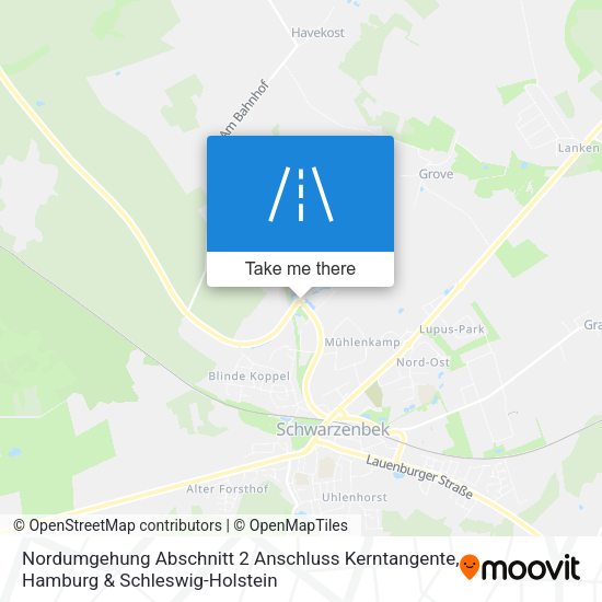 Nordumgehung Abschnitt 2 Anschluss Kerntangente map