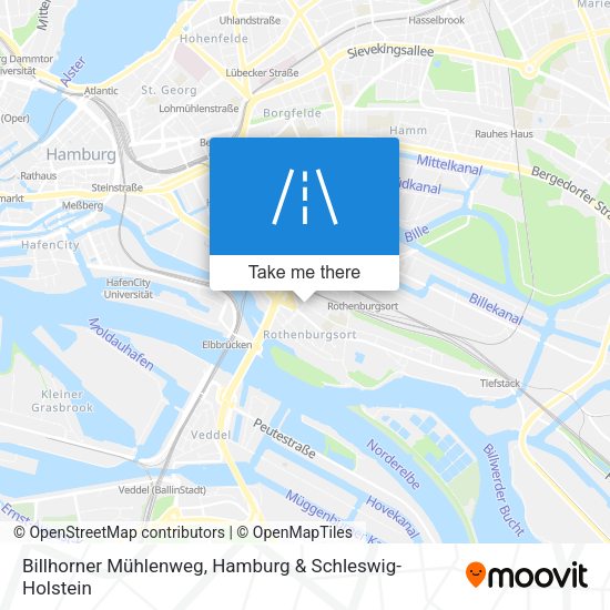 Billhorner Mühlenweg map