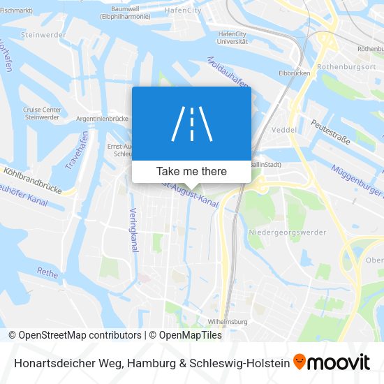 Honartsdeicher Weg map