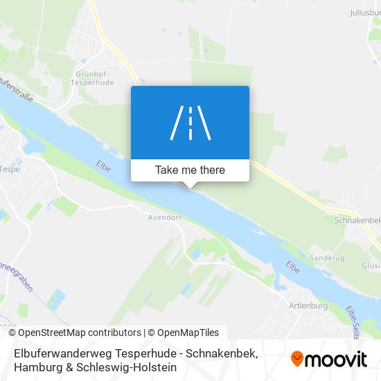 Elbuferwanderweg Tesperhude - Schnakenbek map