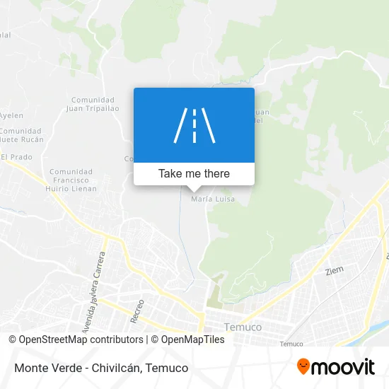 Monte Verde - Chivilcán map