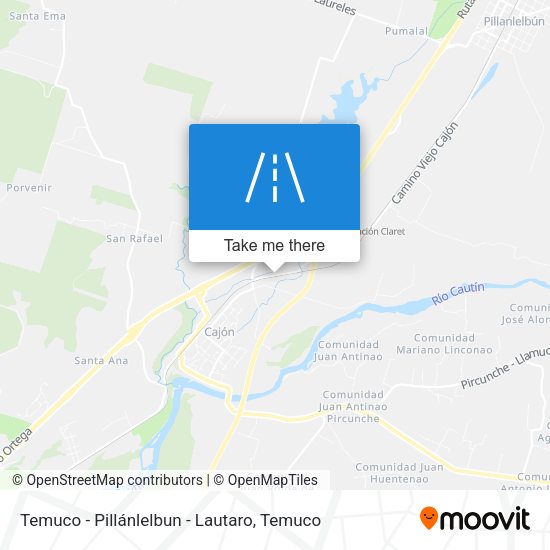 Mapa de Temuco - Pillánlelbun - Lautaro