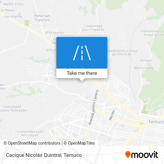 Cacique Nicolás Quintral map