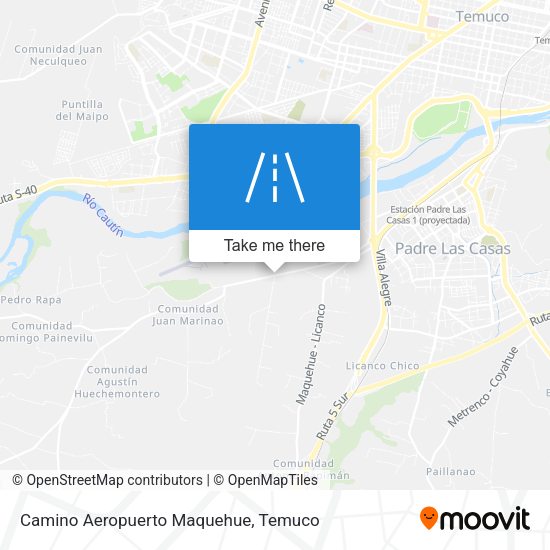 Mapa de Camino Aeropuerto Maquehue