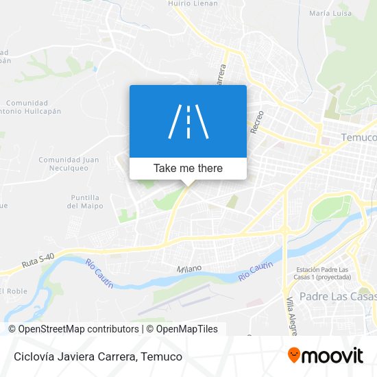 Ciclovía Javiera Carrera map