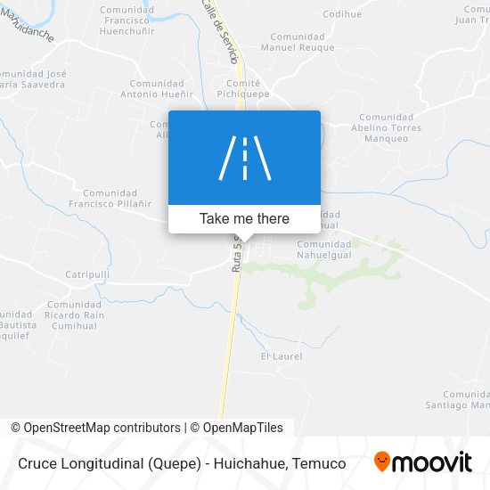 Cruce Longitudinal (Quepe) - Huichahue map