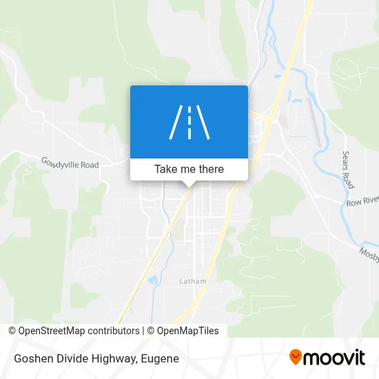 Goshen Divide Highway map