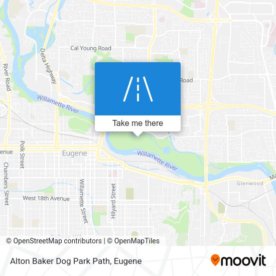 Alton Baker Dog Park Path map