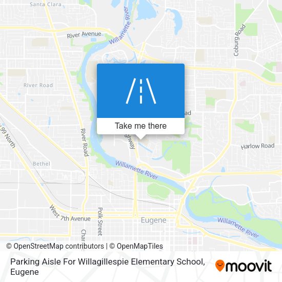 Mapa de Parking Aisle For Willagillespie Elementary School