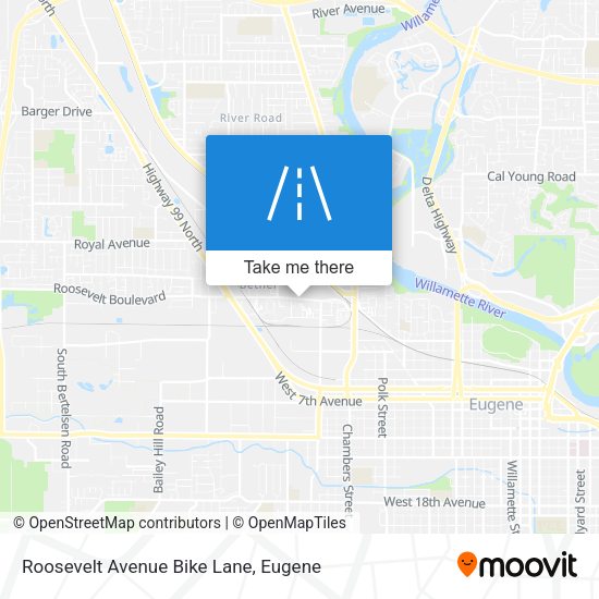 Mapa de Roosevelt Avenue Bike Lane