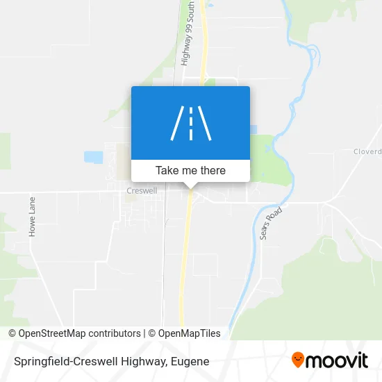 Springfield-Creswell Highway map