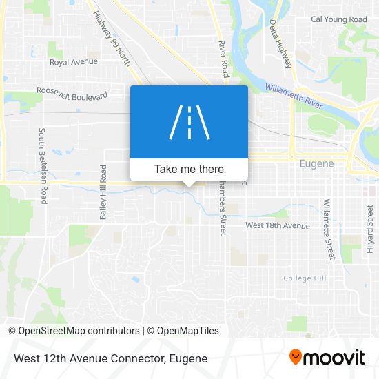 West 12th Avenue Connector map