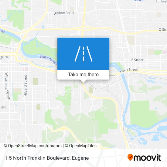 I-5 North Franklin Boulevard map