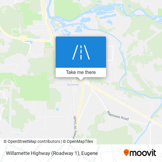 Willamette Highway (Roadway 1) map