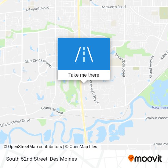South 52nd Street map